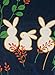 LIGICKY Japanese Doorway Curtain Noren Cute Rabbit Under Moon Decoration Blue 33x59inch