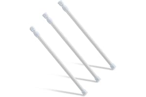 3 Pcs Tension Rod, OEH Tension Curtain Rod, No Drilling Spring Rod Short Tension Rods, Rustproof Small Tension Rod, Mini Thin Tension Rods for Closet, Cabinets, Cupboard, Kitchen (16-28 inch)