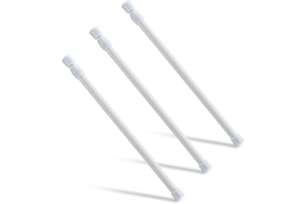 3 Pcs Tension Rod, OEH Tension Curtain Rod, No Drilling Spring Rod, Rustproof Small Curtain Rod, Mini Thin Tension Rods for C