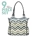 SoHo Louvre Diaper Bag Large (9 Piece, Chevron)