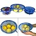 Silicone Stretch Lids (Set of 8, variety of sizes 7.9”,6.3”, 5.5”, 4.3”,3.5”, 3 x 2.6”). The perfect stretchy silicone bowl covers for your kitchen! (Light Blue)
