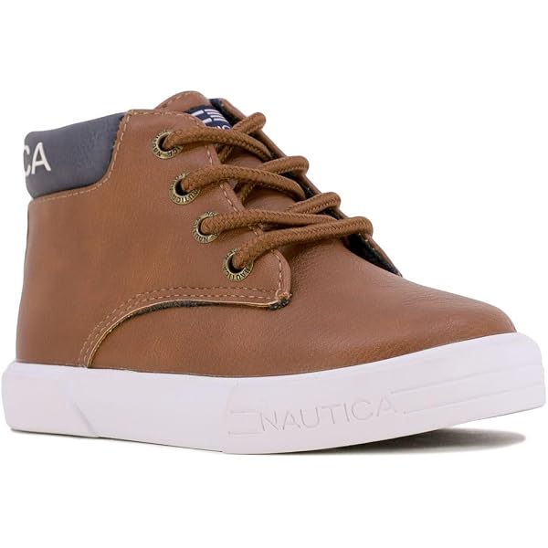 Nautica Kids Sneakers For Toddlers & Little Kids - Double Strap Casual Athletic Shoes, Size 11, Tan PU