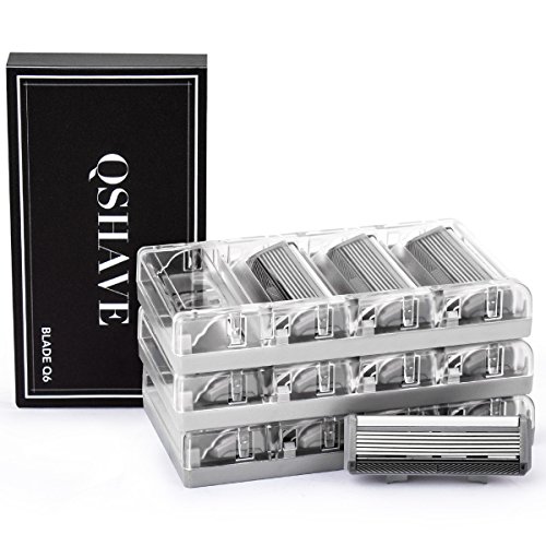 Qshave x6 blade (6-blade) razor cartridges/refills with…