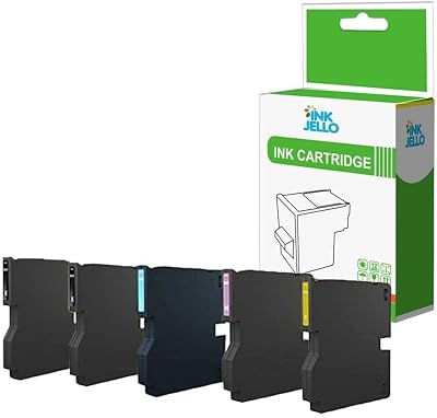 Inkjello Ink Cartridge for Ricoh SG3120BSFNw SG2100N SG3100SNw SG3110DN 5-Pack