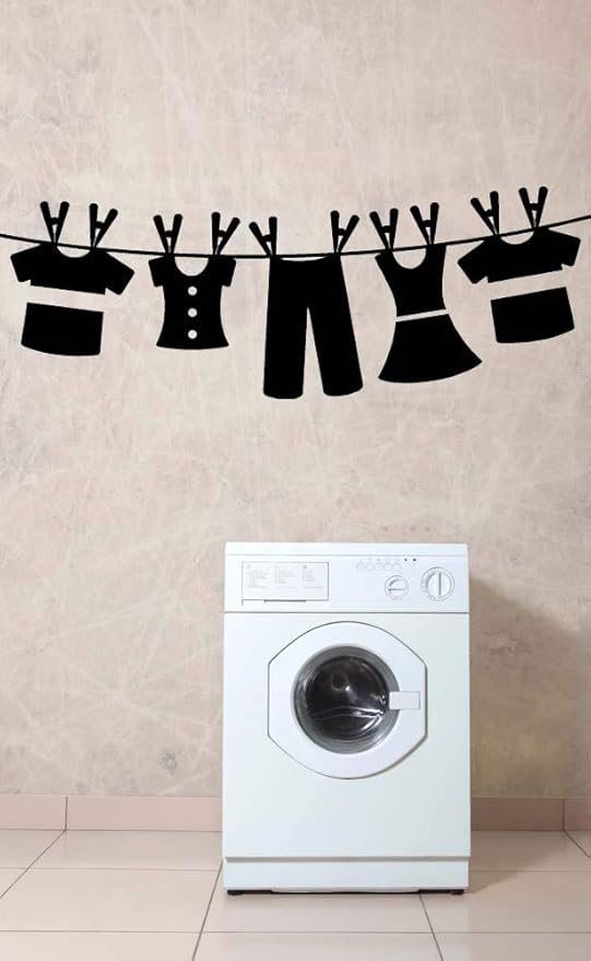 Amazon Com Clothesline Laundry Room Decor Laundry Room Decal Laundry Room Art Wall Decal Wall Decor Home Decor Wall Art Laundry Decal And Stick Made In Usa Home Kitchen