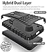 Fosmon [RUGGED] Nokia Lumia 630, Nokia Lumia 635 Case - HYBO-RAGGED Heavy Duty Hybrid Protective Cover with Kickstand - Retail Packaging (Black)