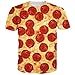 RAISEVERN Unisex 3d Pizza Printed Short Sleeve T Shirts Clothes, Pizza1, US Large / Asian XX-Large