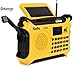 Kaito KA700 Bluetooth Emergency Hand Crank Dynamo & Solar Powered AM FM Weather Band Radio with Recorder and MP3 Player - Rugged Design for Hiking, Camping, Construction Sites, Etc.(Yellow)
