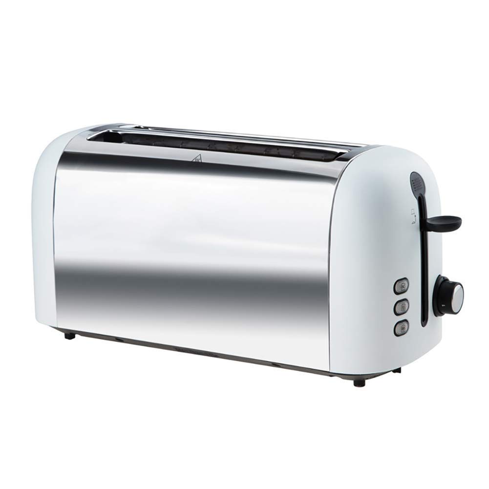 LUNAFJ Stainless Steel Toaster Uniformly Baked 4 Slices Toaster Has Widened Lengthened Bread Slot Bread Machine Has Apause Heating Thawing Function Removable Crumb Tray