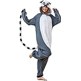 Mcaifdbxsm Adult Animal Onesie Pajamas Halloween Cosplay Costume Sleepwear for Women and Men