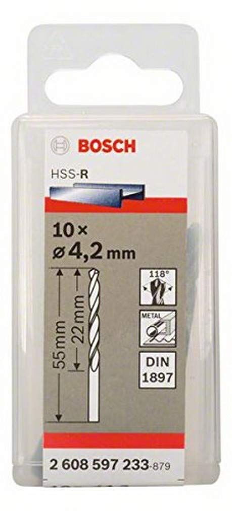Bosch 2608597233 42 x 22 x 55 mm Din1897 HSS-R Stub Drill Bits