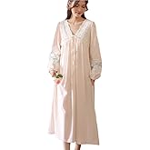 IUTZCAXU Women's Vintage Victorian Sleepwear Sleeveless/Short/Long Sleeve Sheer Nightgown Pajamas Nightwear Lounge Dress