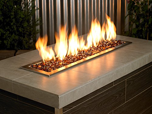 American Fireglass Fire Beads Fireplace Glass and Fire Pit Glass, 10-Pound, Caramel Luster