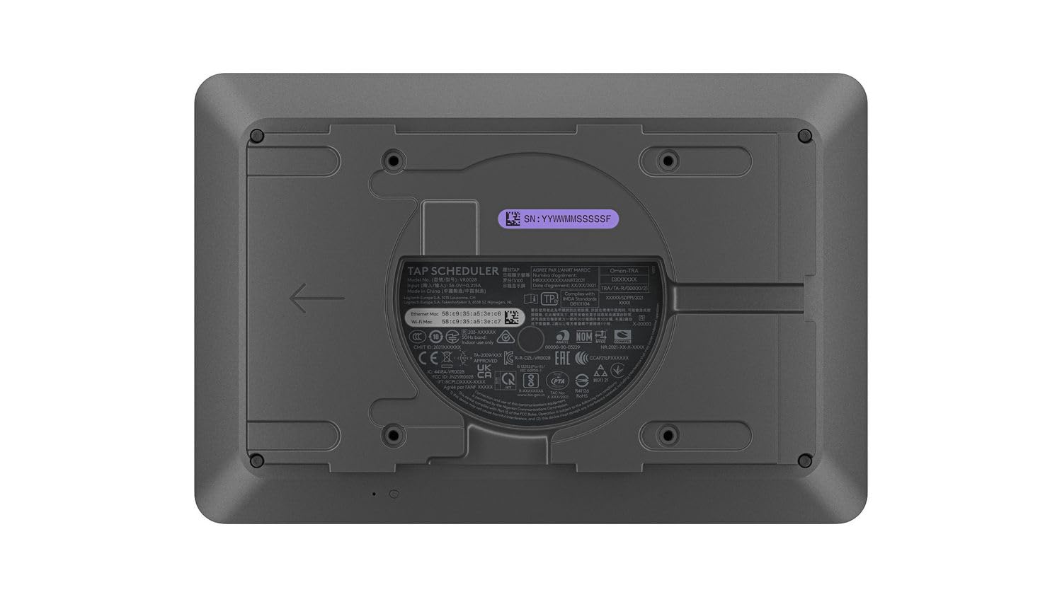 Logitech Tap Scheduler, Graphite, 6.5