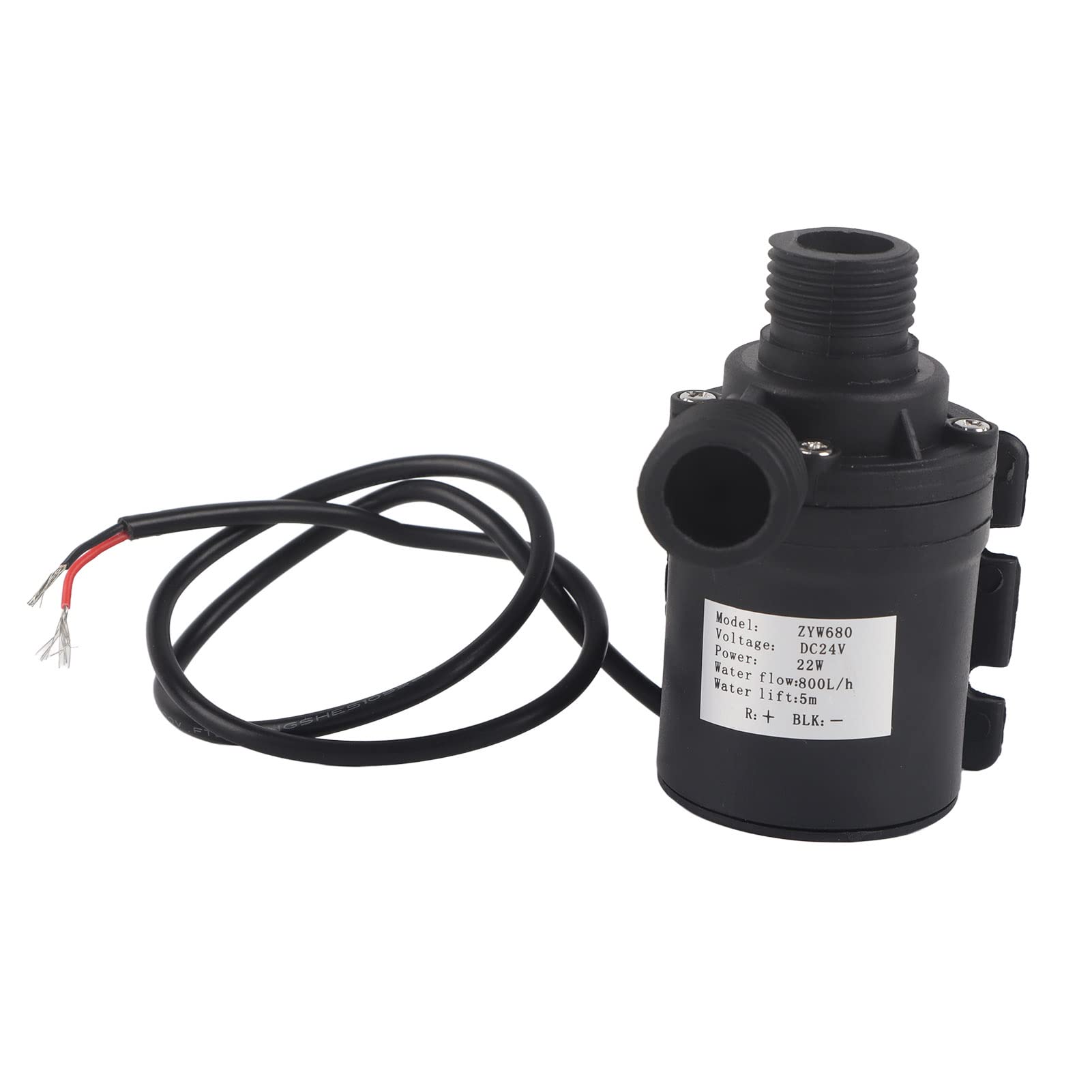 Brushless, DC 24V G1/2 Thread Water Circulation Pump Low Noise Brushless Motor Submersible for Aquarium Pond Solar Fountain