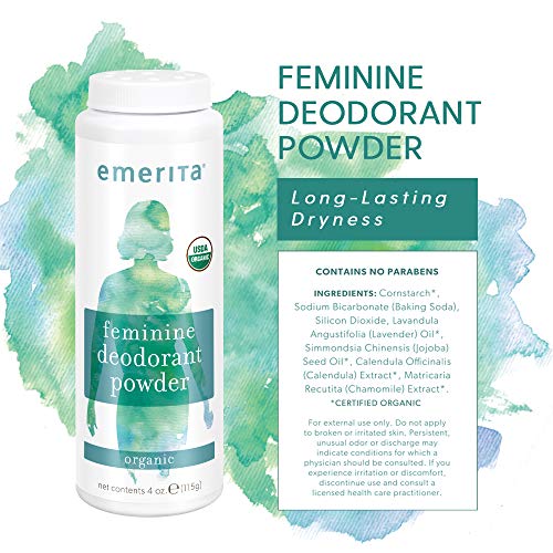 Emerita Feminine Deodorant Powder Stops Odor & Wetness of Thighs