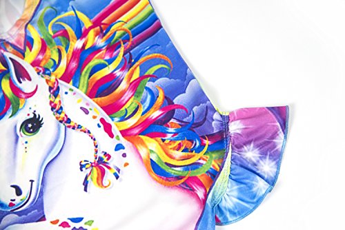Wenge Girls Rainbow Unicorn Swimsuit Baby Unicorn Print Swimsuit-One Piece Swimwear Bathing Suit Bikinis (6T, Unicorn Fantasy) - Thumbnail 4