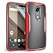 Moto X Case, SUPCASE [Unicorn Beetle Series] for All New Motorola Moto X (2nd Gen.) Phone 2014 Release, Premium Hybrid Bumper Case (Frost Clear/Red) - Not Fit Moto X Phone (1st Gen.) 2013 Release