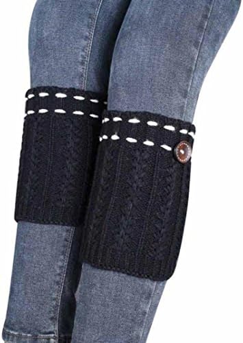 Laimeng,1 Pair Knitted Leg Warmers Socks Boot Cover (Black)