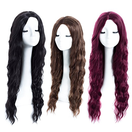 Full head long black wigs for women cosplay costume par…