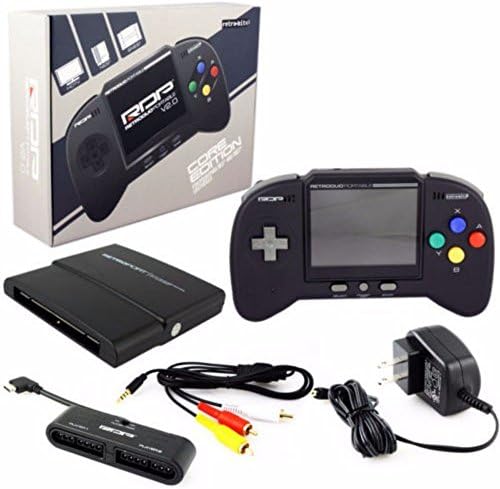 Retro Duo Portable RDP Nintendo SNES &amp; NES Handheld Console V2.0 Core Ed. Black