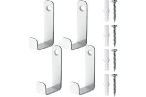 L-Shaped Ladder Hooks for Wall and Garage Storage, 4-Pack Utility Brackets Made of Cold Rolled Steel, Space-Saving Heavy-Duty