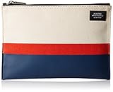 Jack Spade Men's Horizontal Stripe Cord Pouch, Natural/Orange/Navy