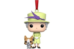 AYEBEAU Queen Elizabeth II with Corgi Christmas Ornament, New Cute Cartoon Pattern Hanging Ornament Keepsake,for Queen Fans Gifts, Christmas Tree Ornament (B)