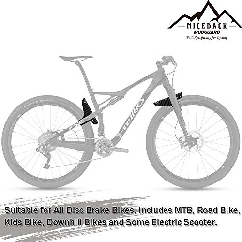 Bike Fender, Adjustable MTB Mud Guard, Front and Rear Compatible Mudguards, Easy to Install, Fits 26", 27.5", 29" Fat Tire Bikes and All Disc Brake Bicycles (NCIEDACK Logo Silver) - Thumbnail 7