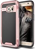 Galaxy S7 Edge Case, E LV Galaxy S7 Edge - Hybrid [Scratch/Dust Proof] Armor Defender Slim Shock-Absorption Bumper Case for Samsung Galaxy S7 Edge - [BLACK/ROSE GOLD]