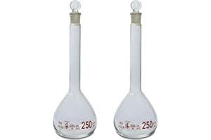 250ml Volumetric Flask, 3.3 Boro Glass, Class A, Ground Stopper, Karter Scientific 213W6 (Pack of 2)