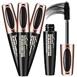 3PACK 4D Silk Fiber Lash Mascara, Extra Long Lash Mascara and Thick, Long Lasting, Waterproof & Smudge-Proof Eyelashes