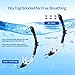Supertrip Snorkel Set Adults-Anti-Fog Film Scuba Snorkeling Diving Mask Impact Resistant Temperred Glass|Dry Top Snorkel,2 Mouthpieces 1 Waterproof Case Included Black