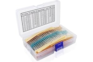 Aniann 1280 Pieces 64 Values Resistor Kit, 1% Assorted Resistors 1 Ohm-10M Ohm 1/4W Metal Film Resistors Assortment for DIY Projects and Experiments