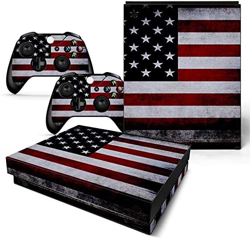 SKINOWN Skin Sticker for Microsoft Xbox One X Console and 2 Controller (America Flag)
