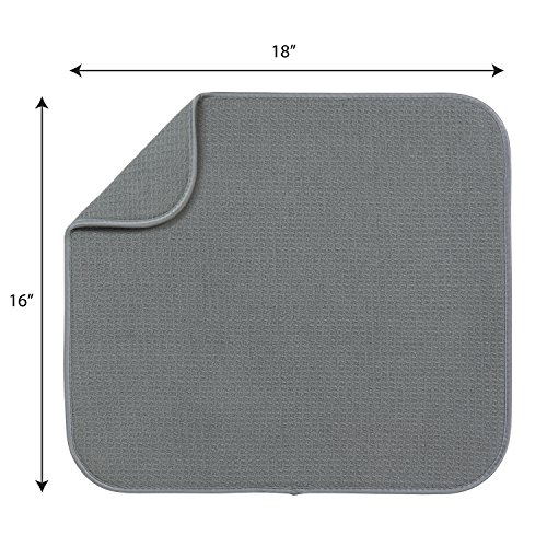 S&T 407201 Microfiber Dish Drying Mat, 16 by 18-Inch, Gray Home & Kitchen, Kitchen & Dining, Kitchen Utensils & Gadgets, Kitchen Accessories, Dish Drying Mats