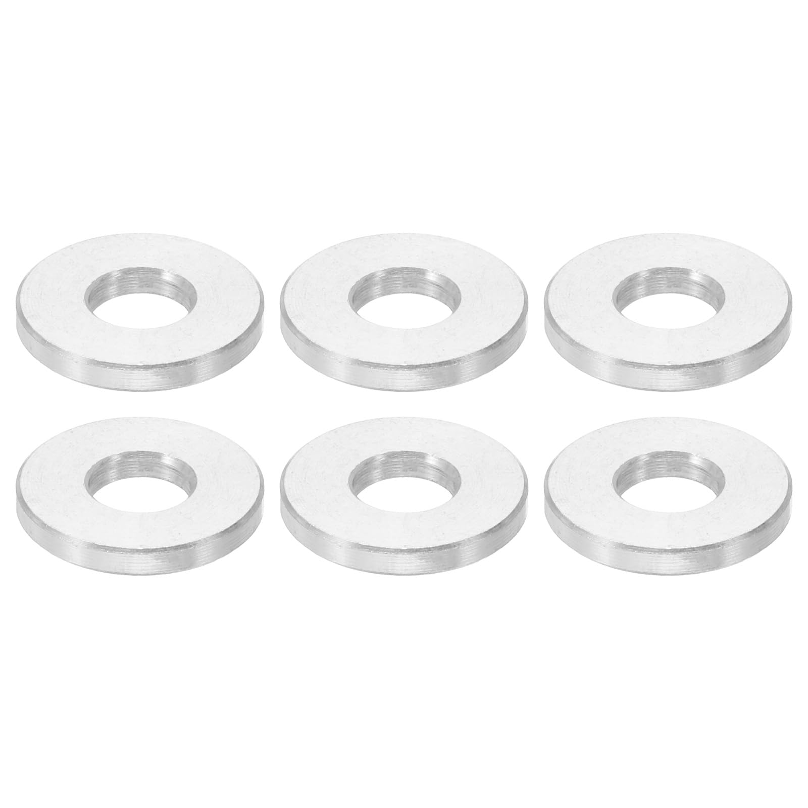 PATIKIL M6 Aluminum Spacers, 6 Pcs Metal Spacers Aluminum 6.2mm ID x 15mm OD x 2mm l Aluminum Spacer Screw Standoff Round for 1/4 or M6 Screw Bolts