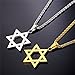 U7 Jewish Jewelry Megan Star of David Pendant Necklace 18K Gold Israel Necklace, Rope or Leather Chain, Length 22