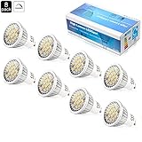 ELINKUME LED Gu10 5W LED Bulb 110V 480Lumens, Warm White 3000k, 120 Degree Beam Angle, Dimmable LED Soptlight Bulb (8 Pack)
