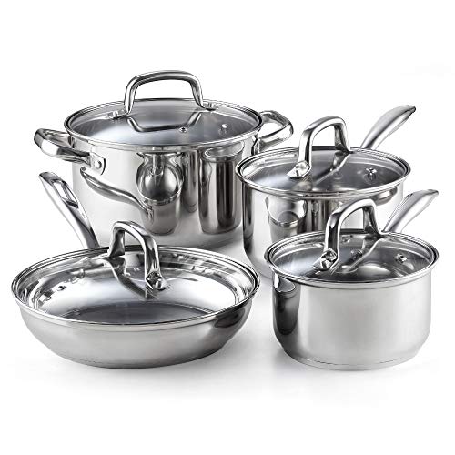 Cook N Home 2606 Cook N Home 8Piece Stainless Steel Cookware Set