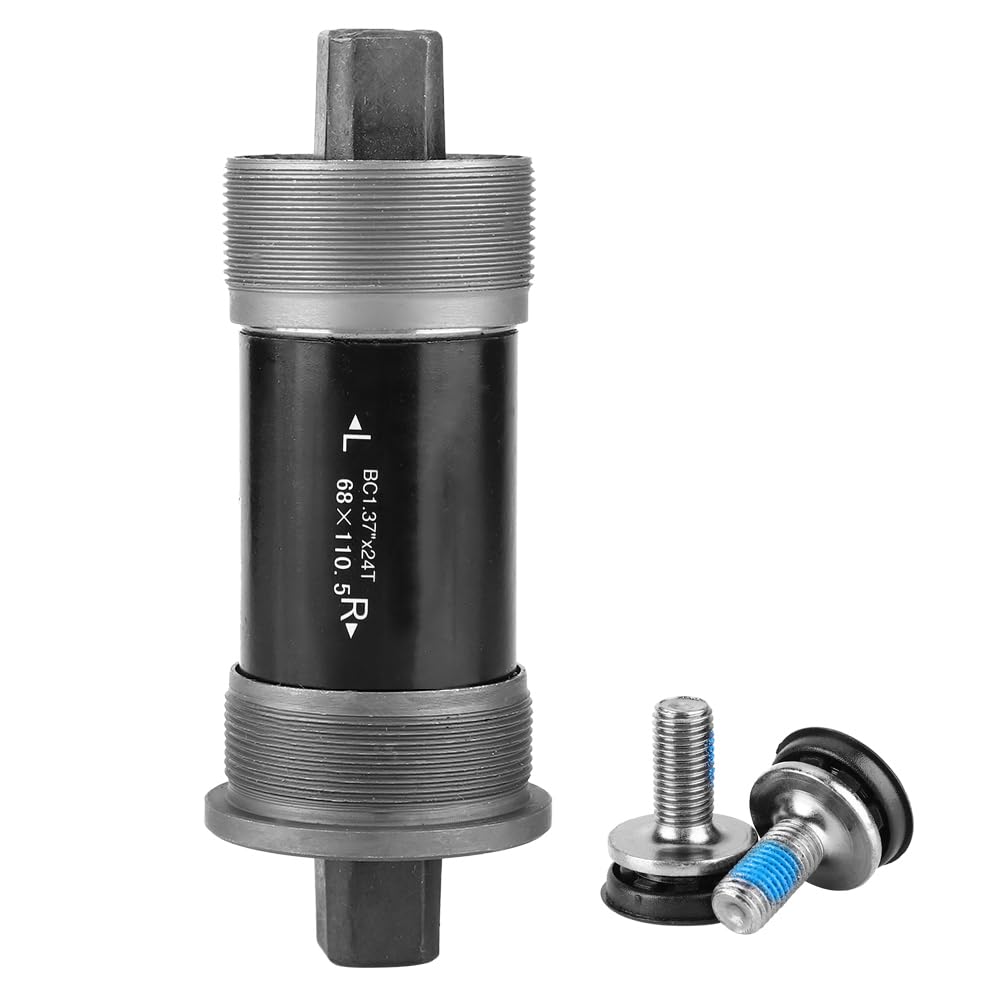 Hominas Bikes Bottom Bracket Square Hole Crank Axis Steel Sealed Road Bike Bottom Bracket with Spindle for Mountain Bikes,Road Bikes (68X110.5)