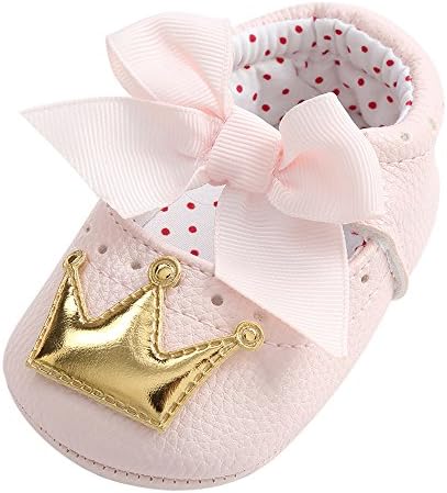 SHOBDW Girls Shoes, Newborn Infant Baby Girls Crib Soft Sole Anti-Slip Sneakers Cute Sweet Bowknot Shoes