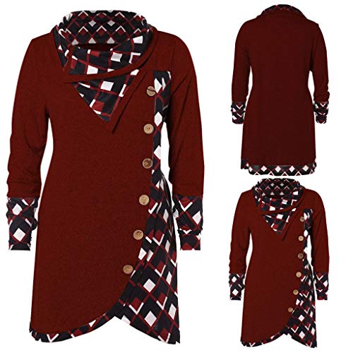 Respctful ♪☆ Womens Sweaters Clearancesales,Patchwork Pullover Asymmetrical Plus Size Tunic Top