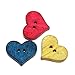 HOUSWEETY 100PCs Wood Sewing Buttons Heart-Shaped Scrapbooking Mixed 20mm x16.5mm