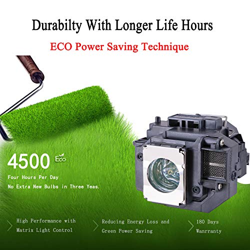 EWO'S ELP54 Replacement Projector Lamp Bulb for Epson ELPLP54/ELPLP58 Powerlite Home Cinema 705HD S7 S9 X9 S8 X7 EX31 EX51 EX71 EX5200 EX7200 EX3200 S10 H310A H311A H331A H368A H369A H376A Projectors