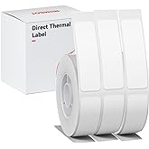 White Label Paper Compatible for NIIMBOT D11 D110 D101 Label Maker 3Rolls White 12x40mm Waterproof,Self-Adhesive Office and Home Labeling Tape Replacement.