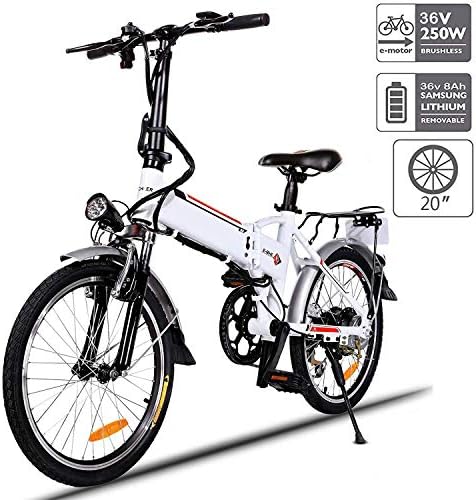 Aceshin 20" Folding Electric Bike Shimano 7 Speed E-Bike, 36V Lithium Battery 250W Motor Electric Bicycle for Adults