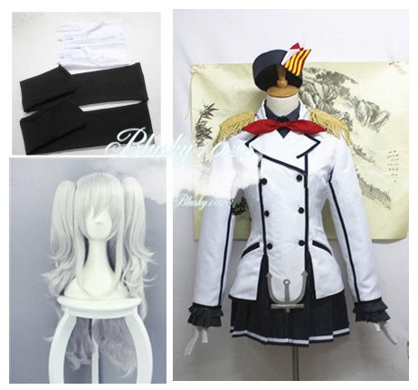 鹿島 艦隊これくしょん 艦これ コスプレ衣装 ウィッグ 靴 手袋 2 靴下オーダー自由 ディズニークリスマス ハロウィン イベント仮装 B019lk4usw コスチューム コスチューム 最高の品質の Anoual Ma