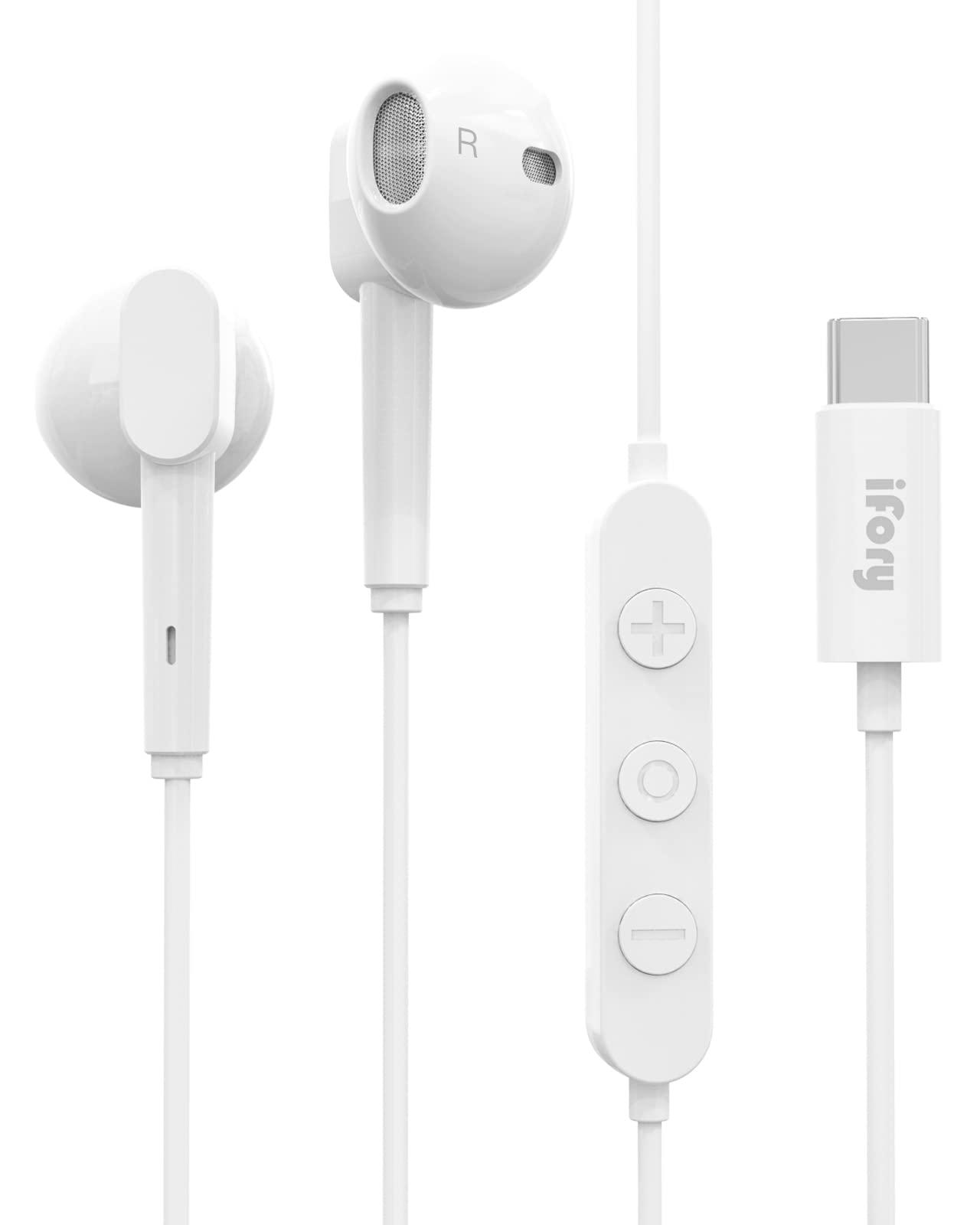 USB C Earphones, IFory HiFi Stereo Type C Earbuds Stereo In-Ear
