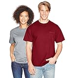 Hanes Beefy-T Adult Pocket T-Shirt, Cardinal, Small